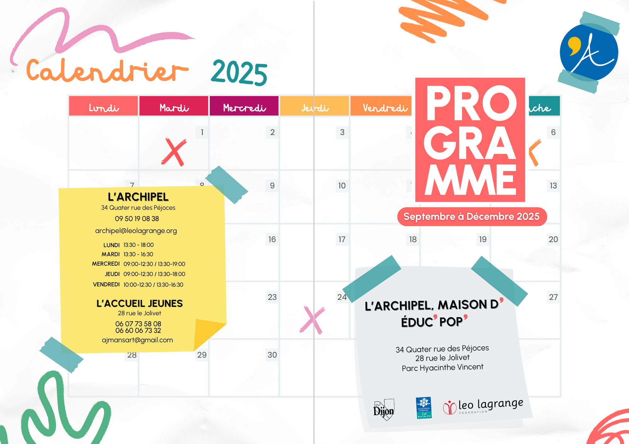 You are currently viewing Programme trimestriel de septembre à décembre 2025