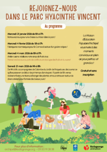 Lire la suite à propos de l’article Activités janvier à mars 2026 au parc Hyacinthe Vincent