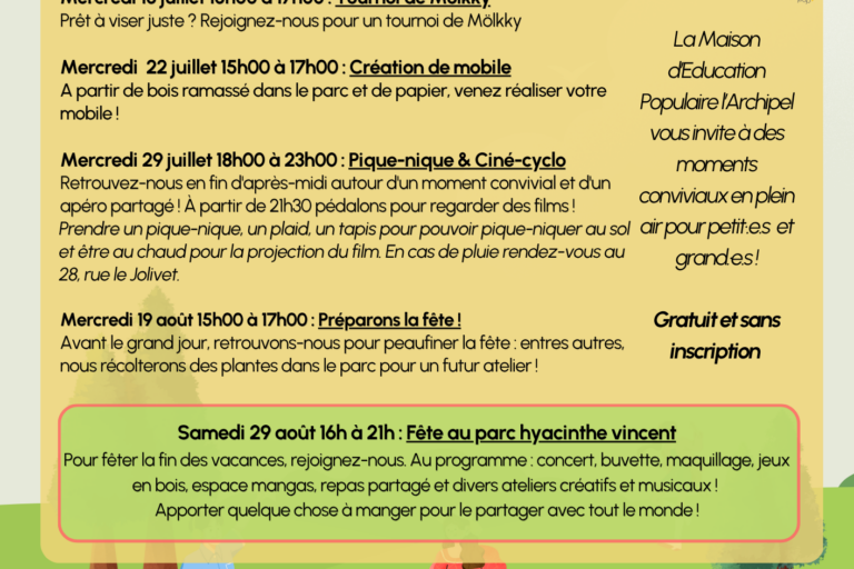 Programme Parc Hyacinthe